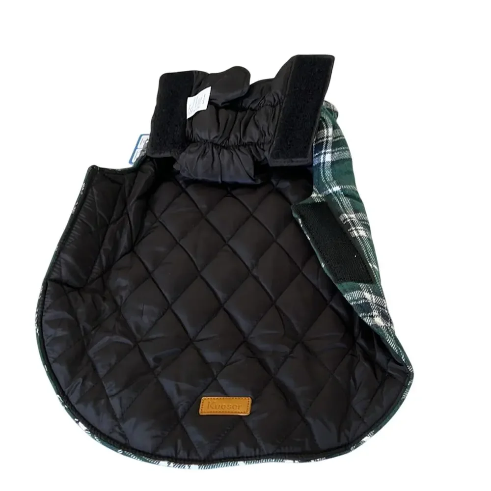 Reversible Quilted and Plaid Dog Jacket Size Medium NWT Flannel